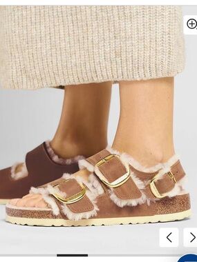 Birkenstock Milano Big Buckle Shearling Sandal Sz 41